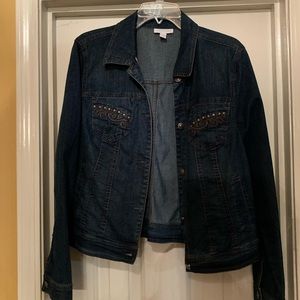 Jean Jacket with embellishments on Pocket Sz L